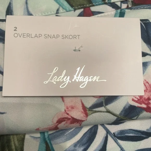 NWT Lady Hagen Women's 16" Palm Print Overlap Golf Skort - Picture 9 of 9
